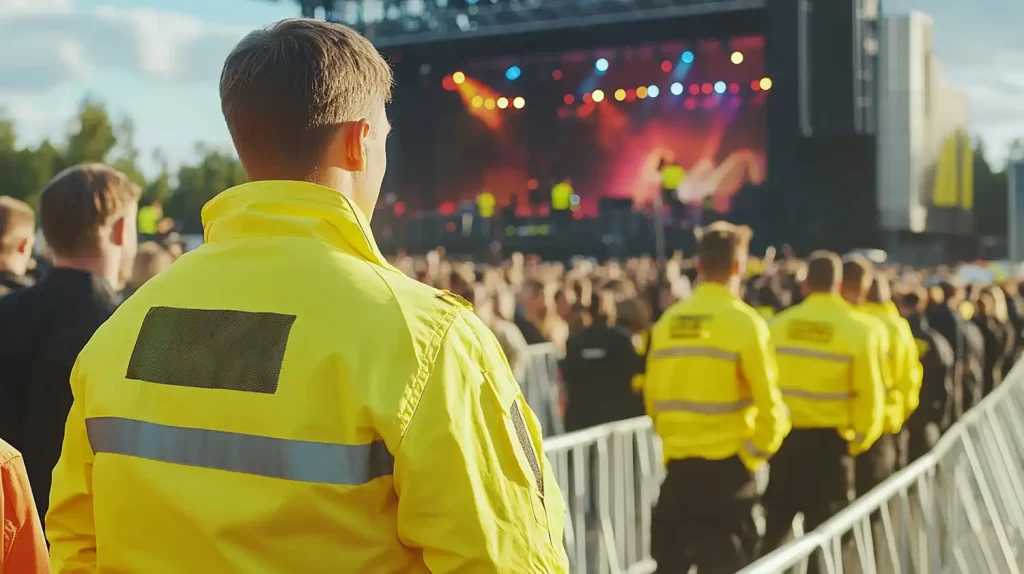 An image of event security at a concert from RSM Property Solutions.